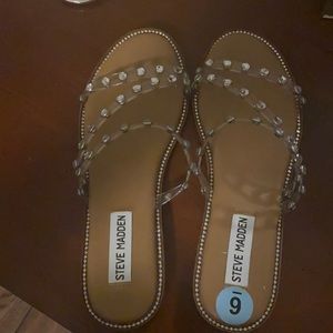 Clear with bling Steve madden new Sandals